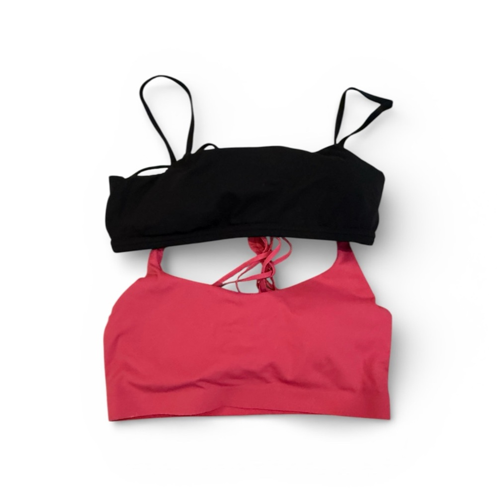 lululemon athletica Black and Pink Bandeau Set bundle , size medium